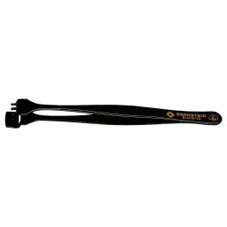 ESD wafer tweezers 130mm shape 4 DWF with teeth, dissipative
