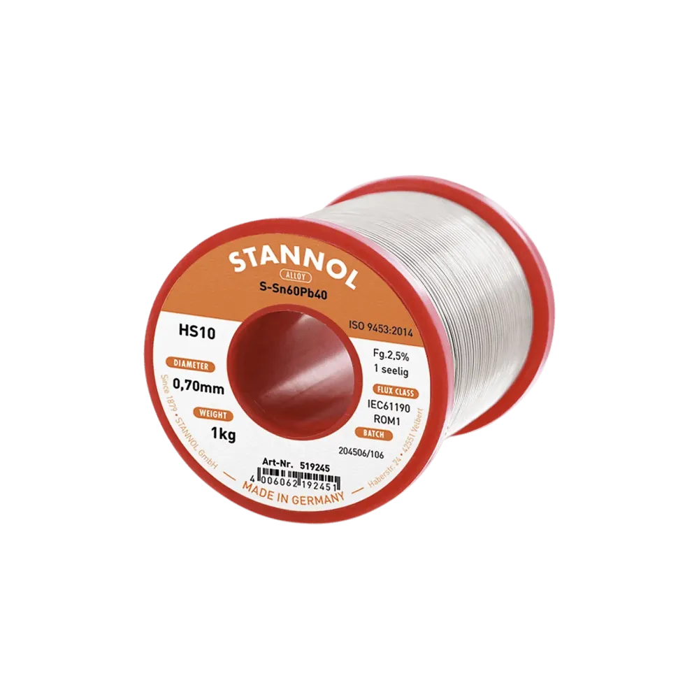 Solder wire HS10, Sn60Pb40, RO M1, 0.7mm, 1000g