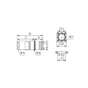 Housing M16 appliance coupler with strain relief Rear panel