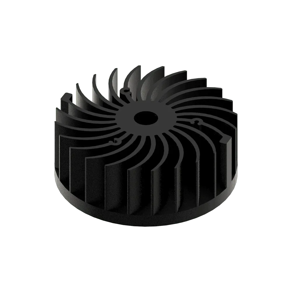 LED star heat sink, ø134mm, H 50mm, Base 10mm, Black anodized