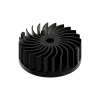 LED star heat sink, ø134mm, H 50mm, Base 10mm, Black anodized