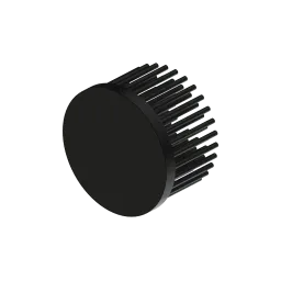 LED pin fin heat sink, ø50mm, H 30mm, Base 5mm, Black anodized