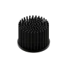 LED pin fin heat sink, ø70mm, H 50mm, Base 5mm, Black anodized