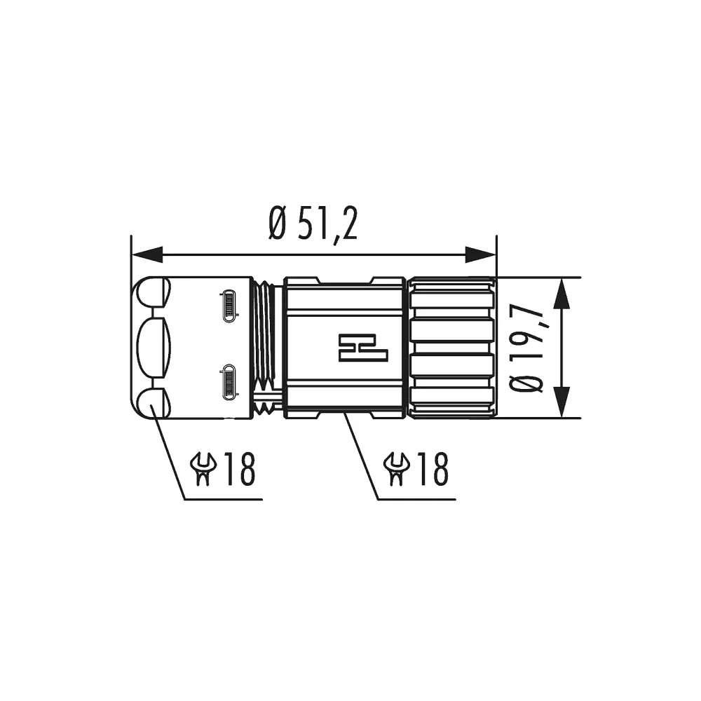 Housing M16 cable connector long version