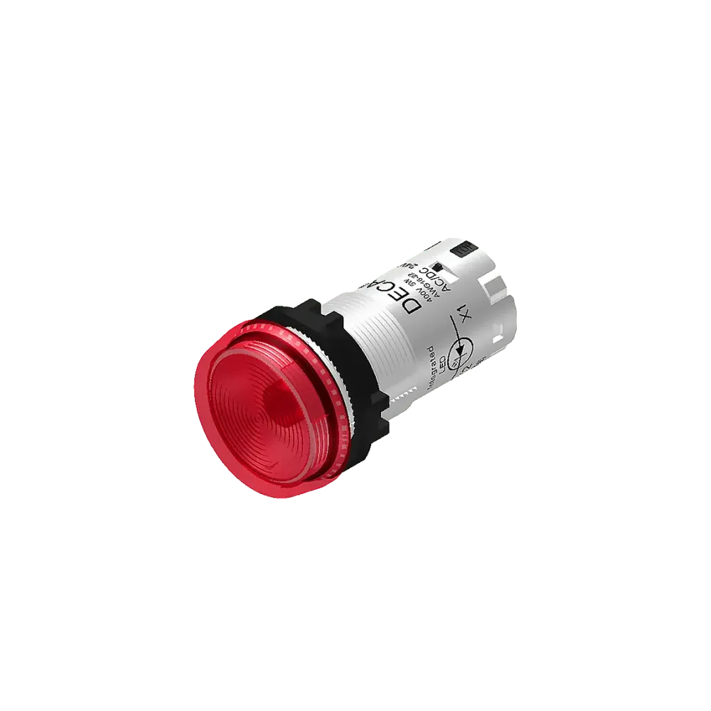 Control light, with LED light, 24Vdc, red, push-in