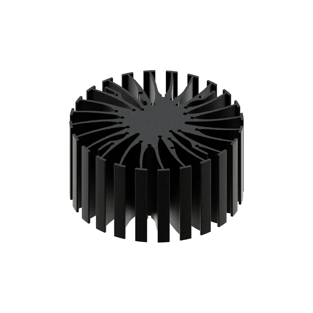 Modular LED star heat sink, ø99mm, H 50mm, Black anodized