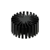 Modular LED star heat sink, ø99mm, H 50mm, Black anodized