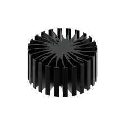 Modular LED star heat sink, ø99mm, H 50mm, Black anodized