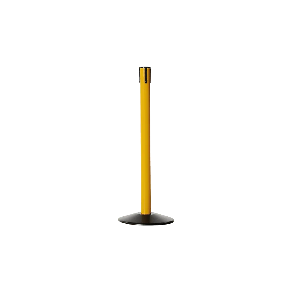 Yellow belt barrier post / black cover