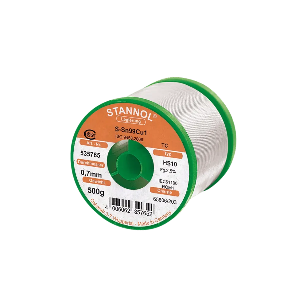Fil à souder HS10, Sn99.3Cu0.7 - TC, RO M1, 0.7mm, 500g