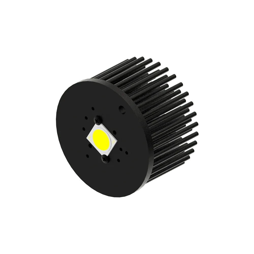 Zhaga LED pin fin heat sink, ø80mm, H 50mm, Base 5mm, Black anodized