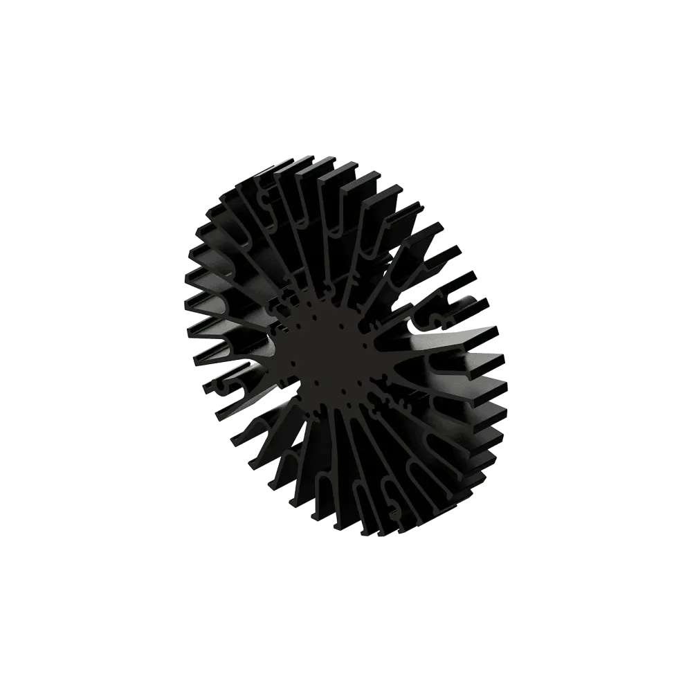 Modular LED star heat sink, ø152mm, H 20mm, Black anodized