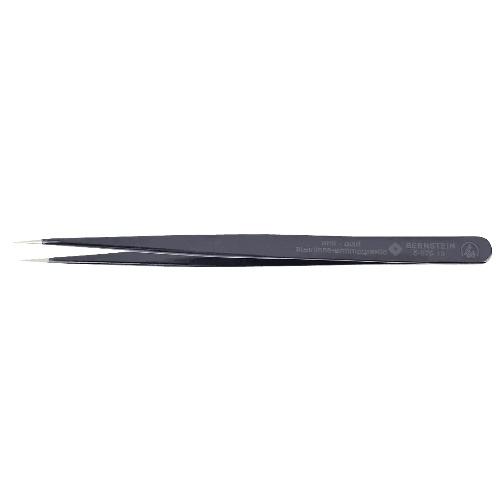 ESD SMD tweezers 140mm shape BB stainless steel, dissipative