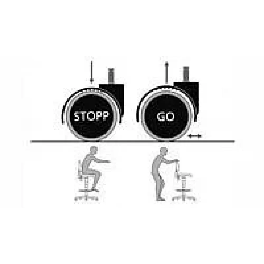 ESD soft seat-stop castors, 5 pieces