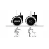 ESD soft seat-stop castors, 5 pieces