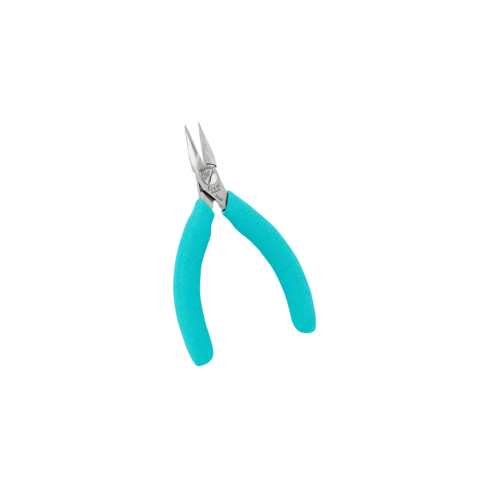 Flat round nose pliers with narrow half-round jaws