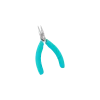 Flat round nose pliers with narrow half-round jaws