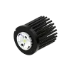 LED pin fin heat sink, ø67mm, H 68mm, Base 8mm, Zhaga&Philips holes, Black