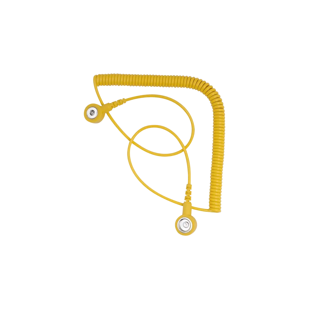 ESD spiral cable for bracelet highly elastic yellow