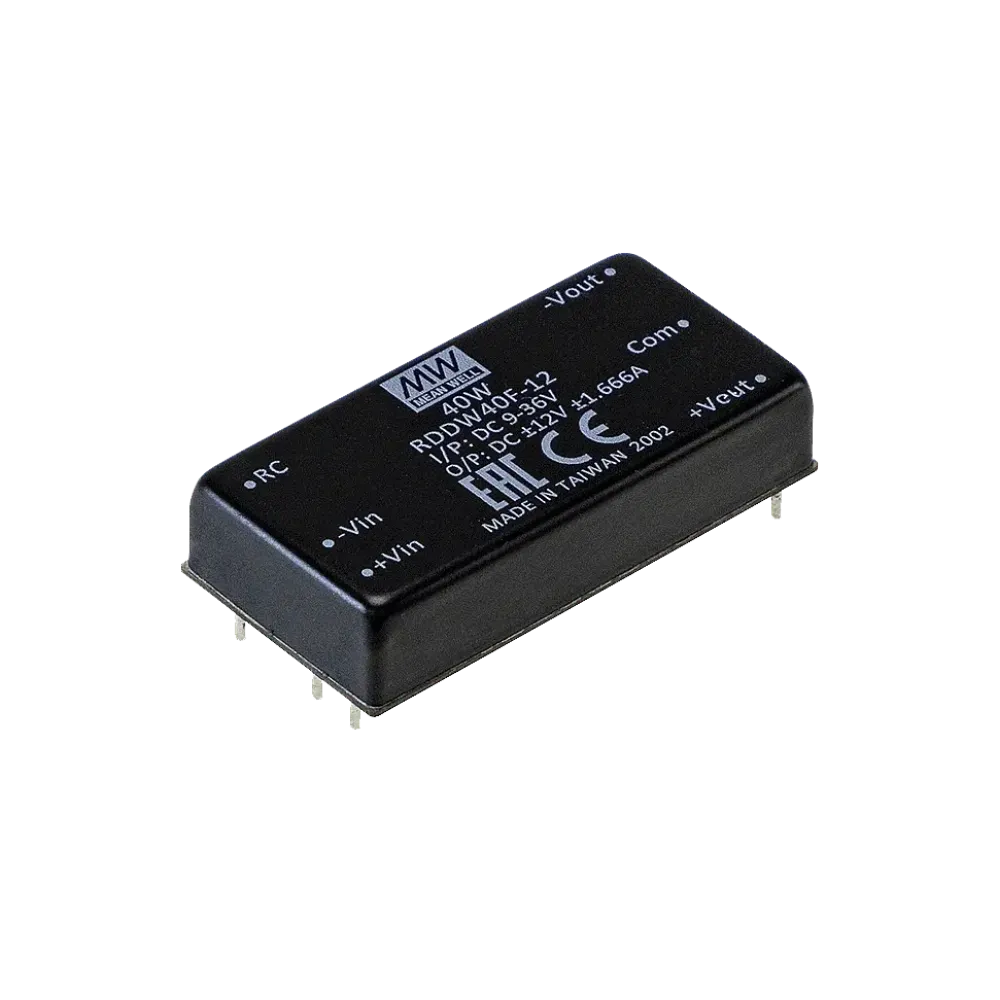 40W DC/DC converter, input 9...36V, output +/-12V / +/-1.666A