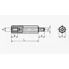 Hexagonal spacer with internal and external thread M3x25 (PU=100 pcs.)