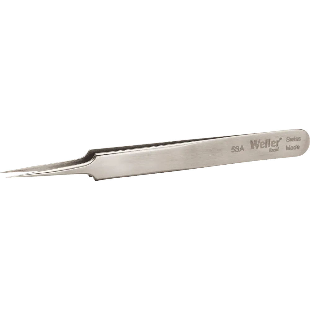 Precision tweezers with very fine tips, suitable for very fine wires
