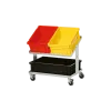 ESD transport trolley double-decker for storage containers, 615 x 415 x 505 mm