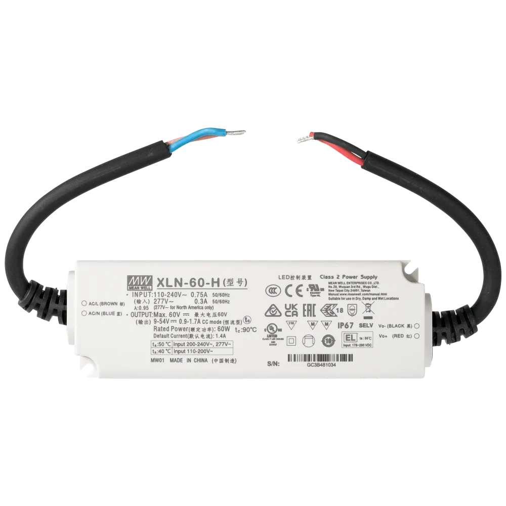 60W LED control gear 900...1700mA/9V...54V, NFC