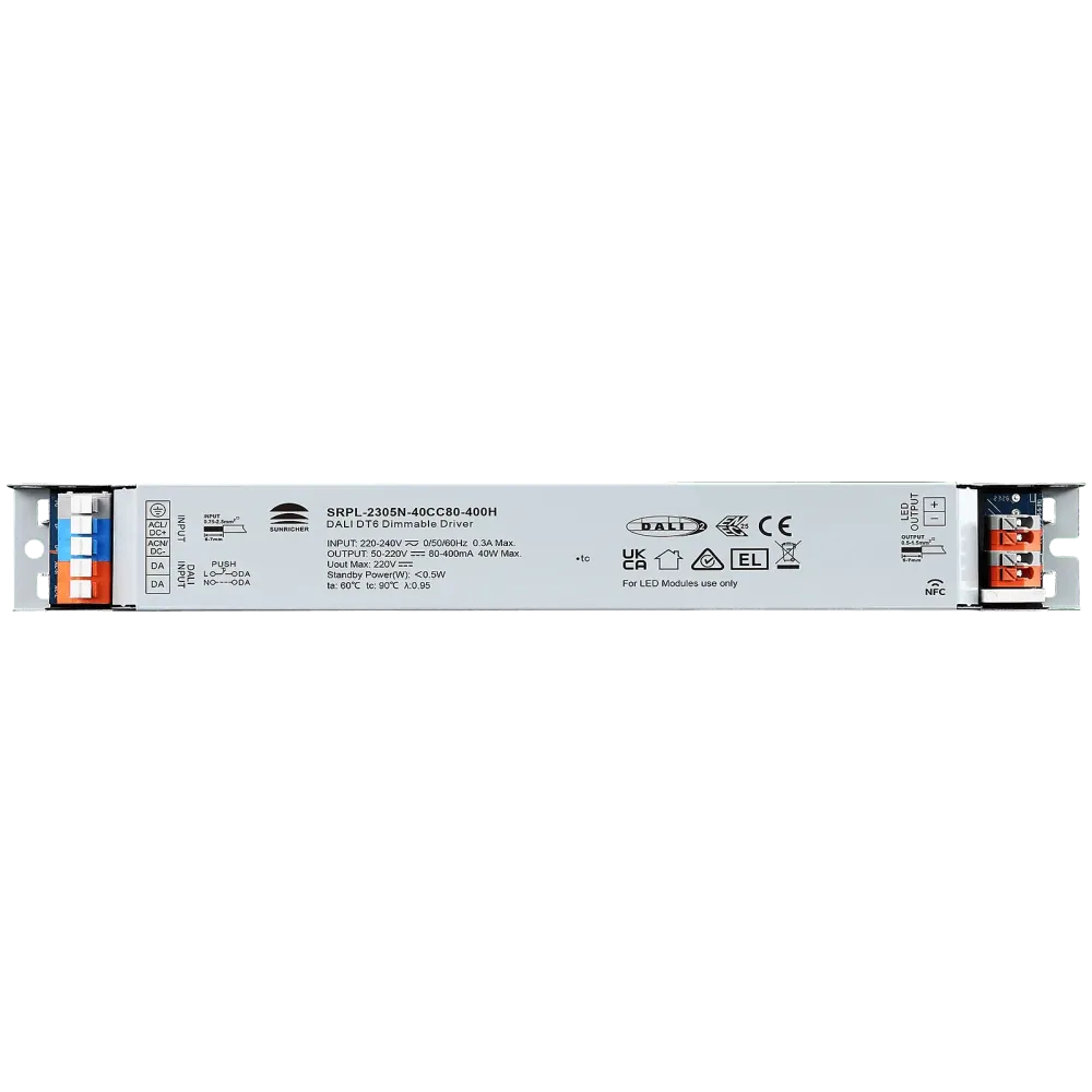 40W DALI2 DT6, AC-PUSH, linear constant current LED driver, NFC, NON SELV