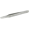 Ergonomic precision tweezers with straight, flat, rounded tips