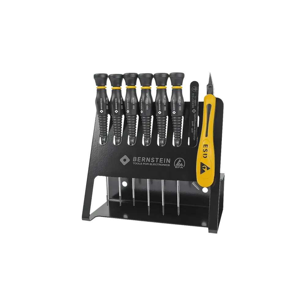 ESD screwdriver set VARIO 8 pcs (incl. ESD tool holder)