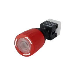 Emergency stop switch, 1x NC contact, 1x NO contact, solder connection, with lighting 24Vdc