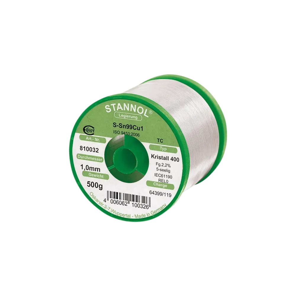 Solder wire Kristall 400, Sn99,3Cu0,7 - TC, RE L0, 1mm, 500g