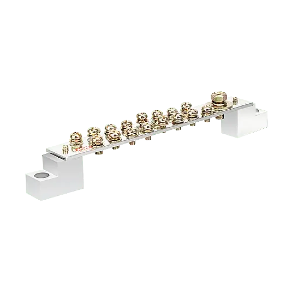 Earthing bar with insulator, 250A, number of poles: 17