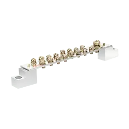 Earthing bar with insulator, 250A, number of poles: 17