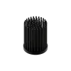 LED pin fin heat sink, ø40mm, H 50mm, Base 5mm, Black anodized