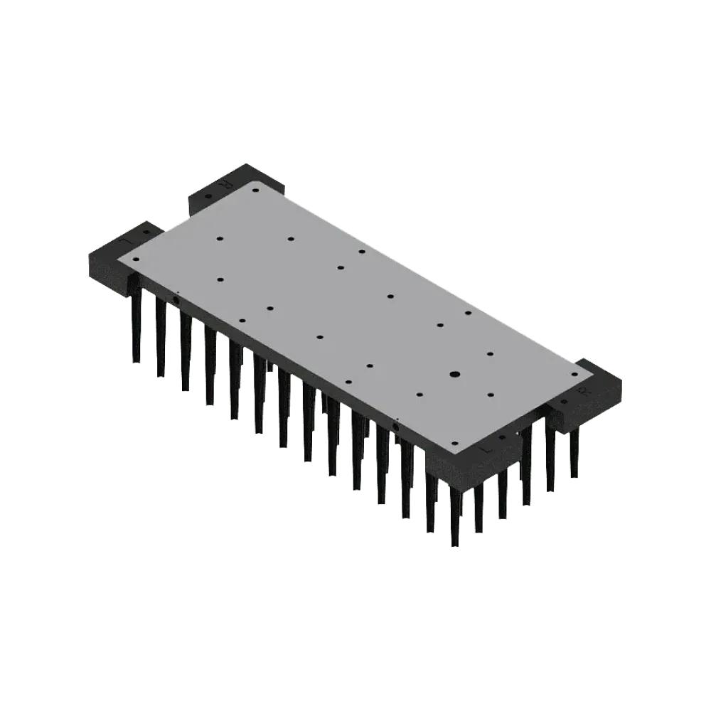 Rectangular Pin Fin LED cooler for 2×6 LED modules