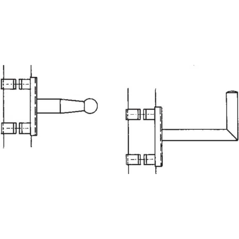 Surcharges: Brackets with clamps for other mast diameters