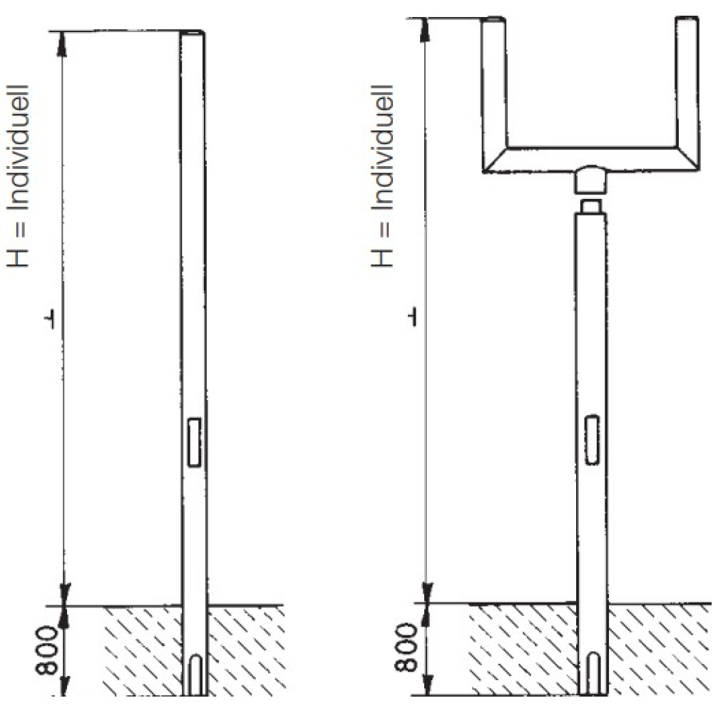 Standpipes for mirrors with heating