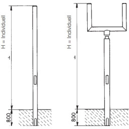 Standpipes for mirrors with heating