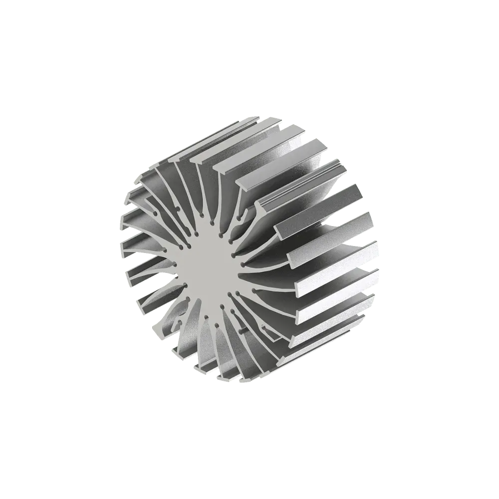 Modular LED star heat sink, ø99mm, H 50mm, Clear Anodized