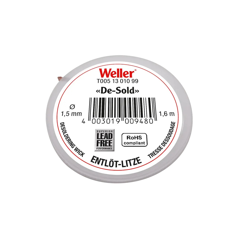 Desoldering braid 1.6 m spool, width 1.5 mm