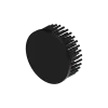 LED pin fin heat sink, ø80mm, H 30mm, Base 5mm, Black anodized