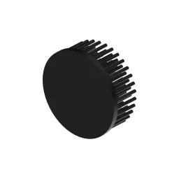 LED pin fin heat sink, ø80mm, H 30mm, Base 5mm, Black anodized