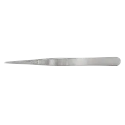 Precision tweezers with serrated finger profile for a secure grip