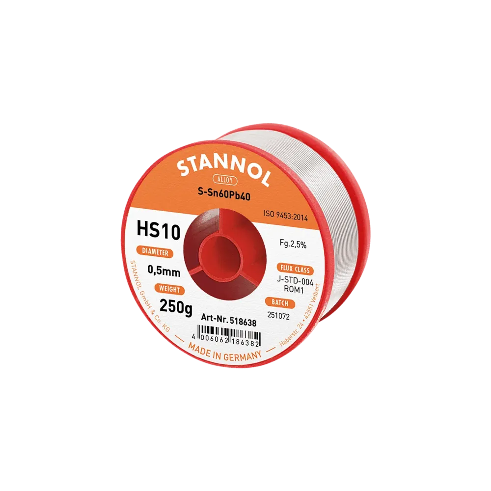 Lötdraht HS10, Sn60Pb40, RO M1, 0,5mm, 250g