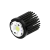 LED pin fin heat sink, ø67mm, H 68mm, Base 8mm, Zhaga&Philips holes, Black