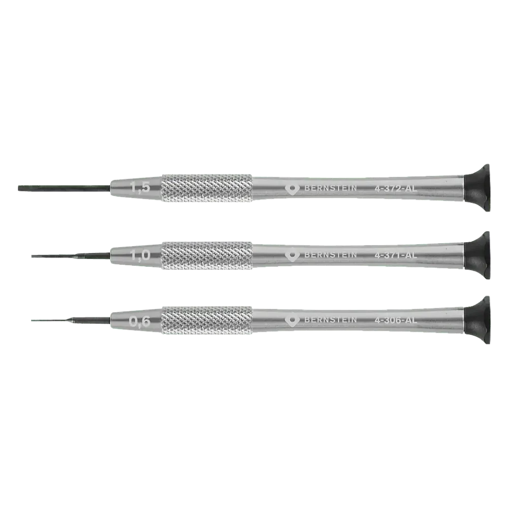 Watchmaker's screwdriver set 3-piece slotted 0.6 / 1.0 / 1.5 mm