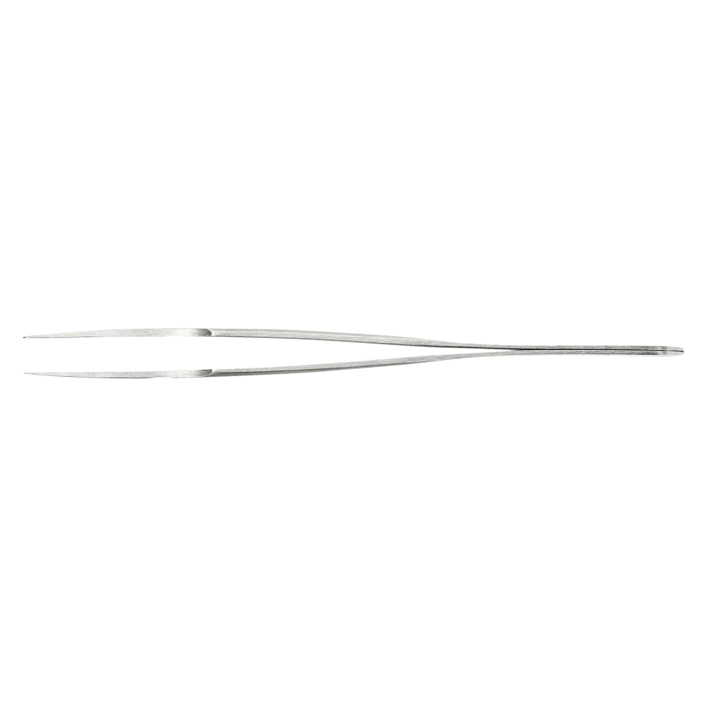 Precision tweezers with fine rounded and flexible tips