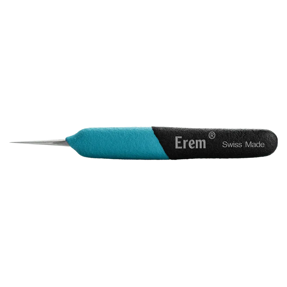 Ergonomic precision tweezers with straight, very fine tips